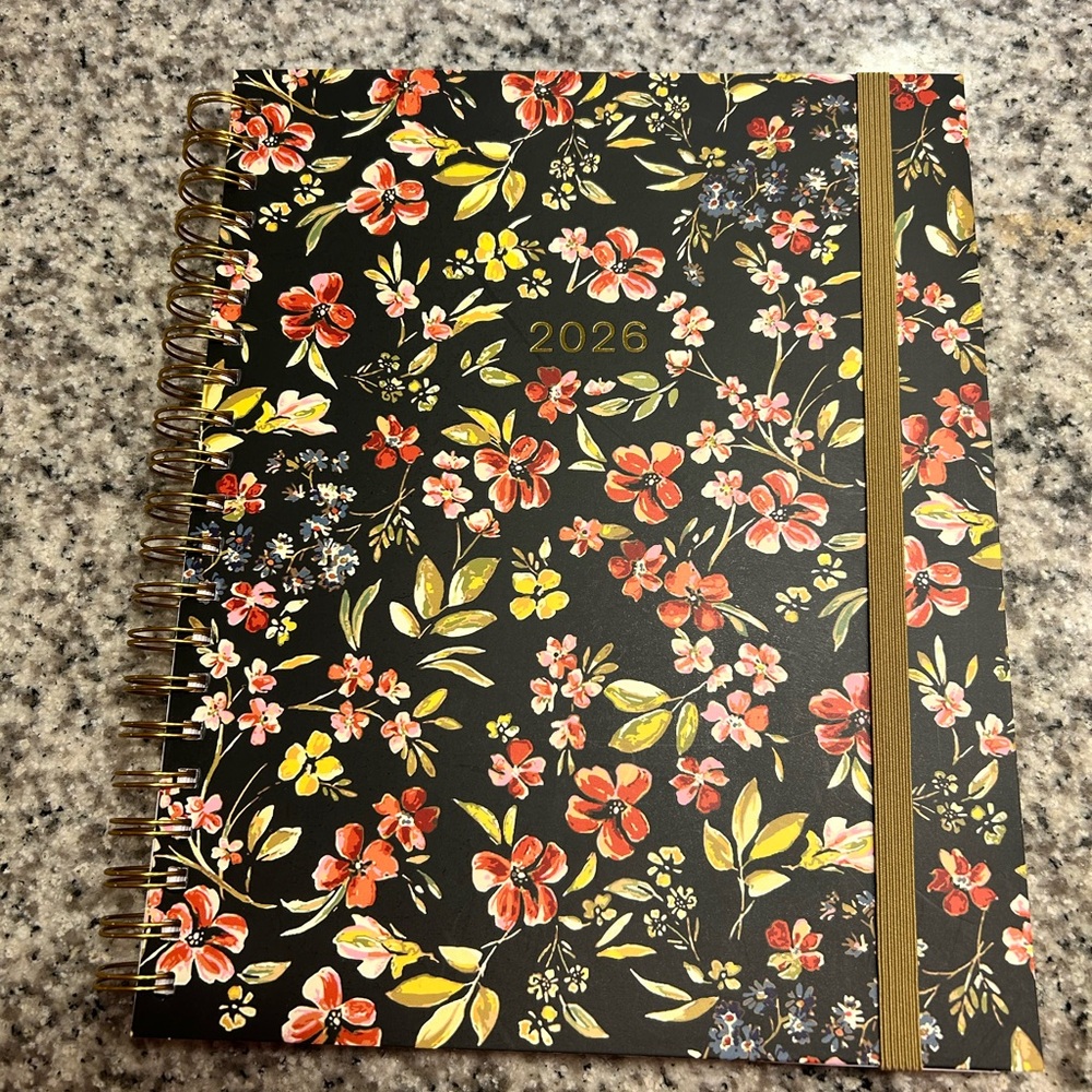 Floral Black and Gold 2026 Planner